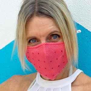 Coral Mask with Rhinestones